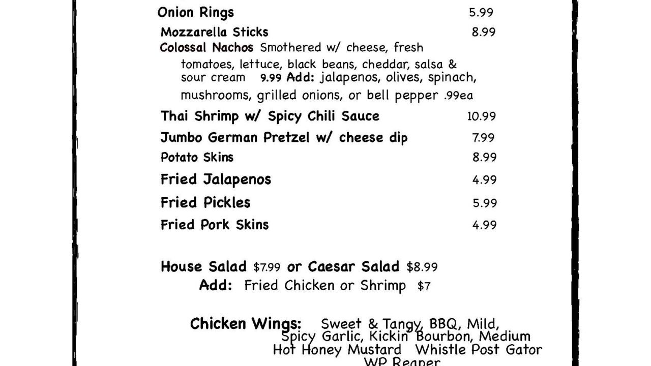 Late Menu- Express Cafe - Whistle Post Tavern Best in Conyers, GA